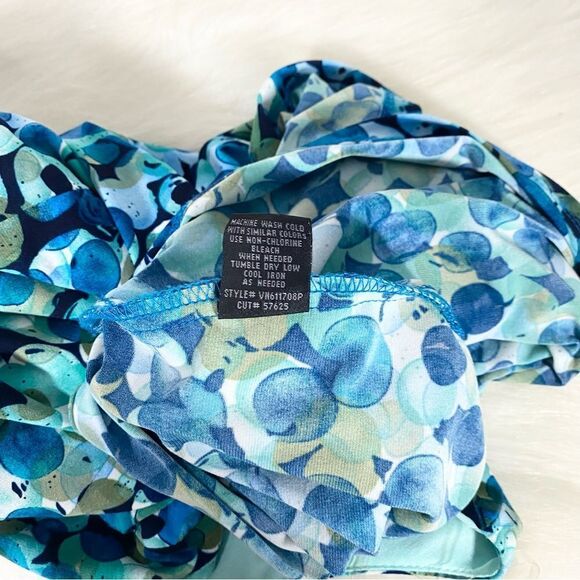 Connected Apparel Dress Printed Pattern 4P Blue Green - Picture 5 of 7